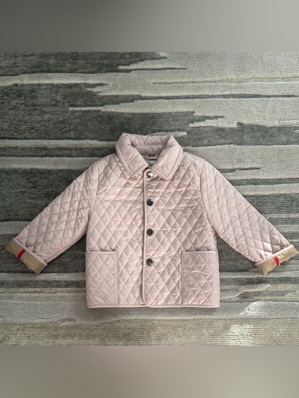 Pink quilted toddler jacket, Burberry